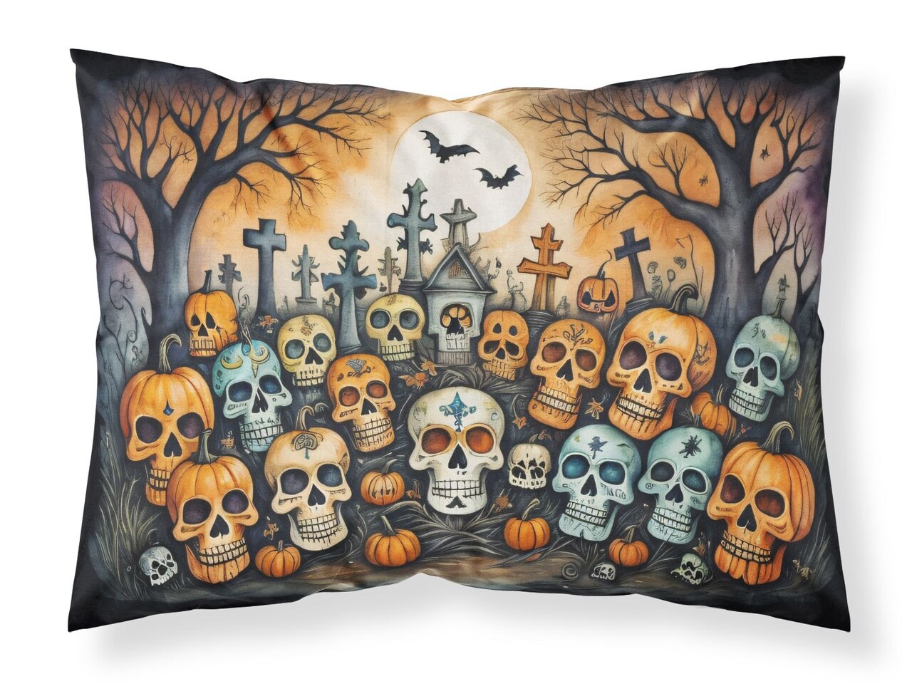 Calaveras Standard Sugar Skulls Pillowcase Halloween 30 x 20.5 Inches